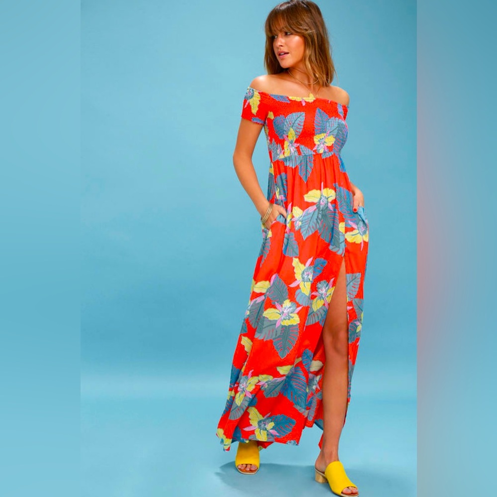Floral Print Off-the-Shoulder Dress